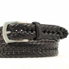 M and F Western Product N2630601 Men's Standard Belt in Black Bonded Leather with Braided Construction